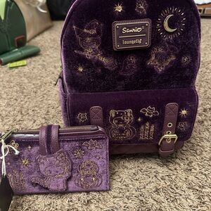 Loungefly Purple Backpack and Wallet Set